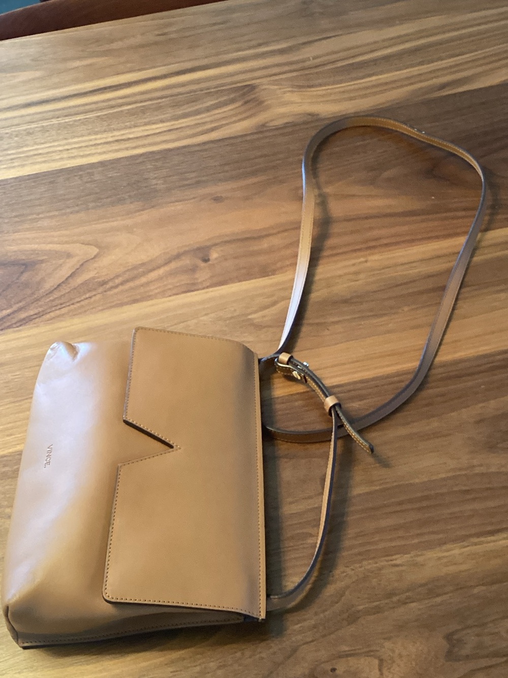 Vince Tan Leather Crossbody Bag